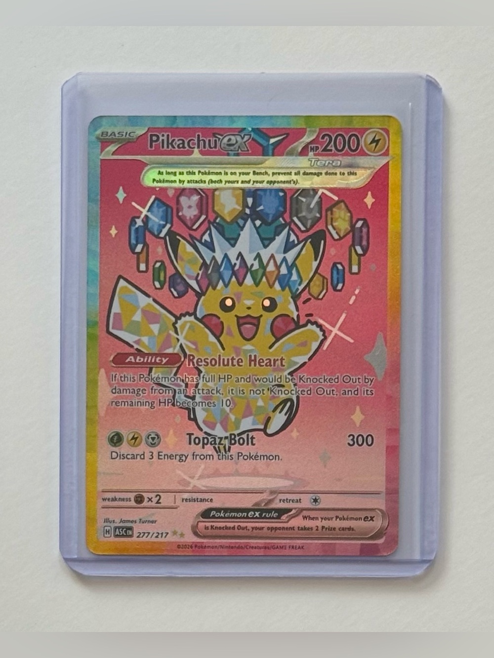 Pikachu ex 277/217 Me Ascended Heroes Holo Fan Art DIY Custom Card For Display